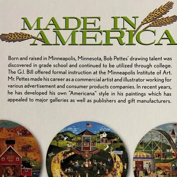 NIB ROUND JIGSAW PUZZLE 750 piece Fall season Bob Pettes Americana harvest scene - Picture 10 of 11